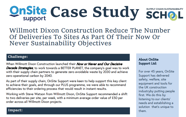 Willmott Dixon Reduced Deliveries
