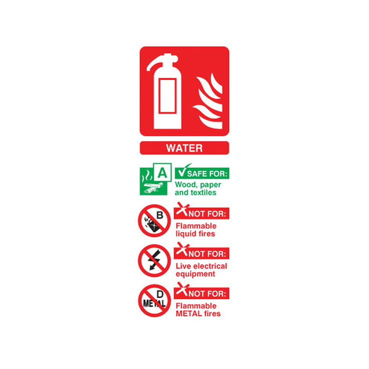 Water extinguisher identification - 1: Rigid Plastic - (75x200mm)