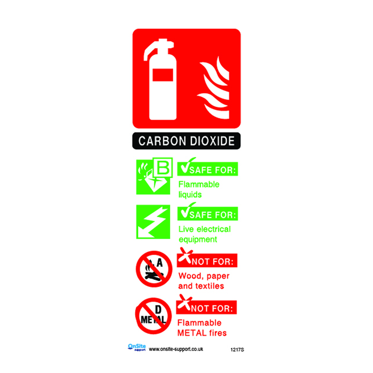Co2 extinguisher identification - 1: Rigid Plastic - (75x200mm)