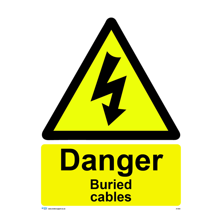 Danger - Buried Cables - 11: ACM (Dibond) Wht/Wht - K: (400x300mm)