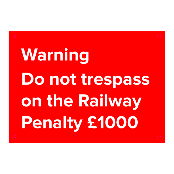Warning Do Not Trespass - 11: ACM (Dibond) - AA: (210x297mm (A4)) C/w drill holes
