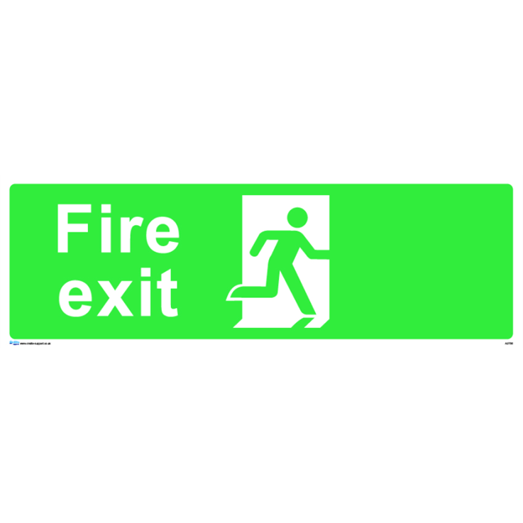 Fire exit - down- 1: Rigid Plastic - G: (300x100mm)