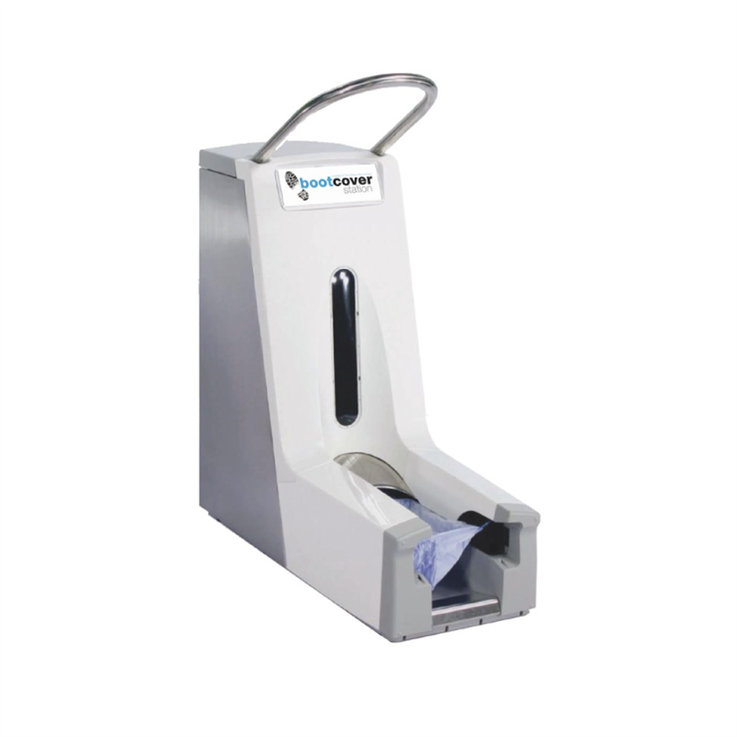 Large "Bootcover station" kinetic overshoe dispenser