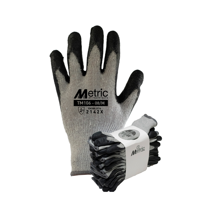 Latex Coated Polycotton Cut 1 Safety Glove - Pack 10