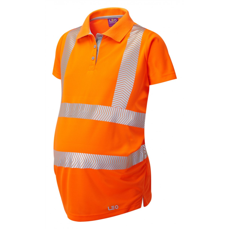 Lovacott ISO 20471 Class 2 Coolviz Ultra Women's Maternity Polo Shirt Orange