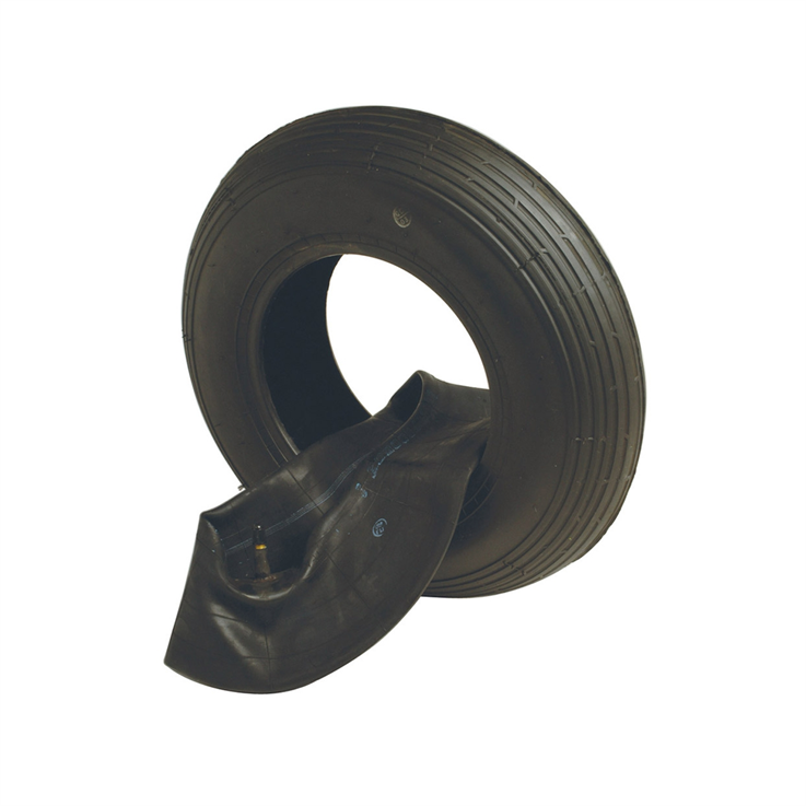 Wheelbarrow Tyre c/w Inner Tube - Black - 400 x 8" (4.80)