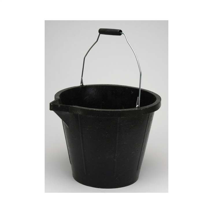 Rubber Type Bucket - Black - 3 Gallon