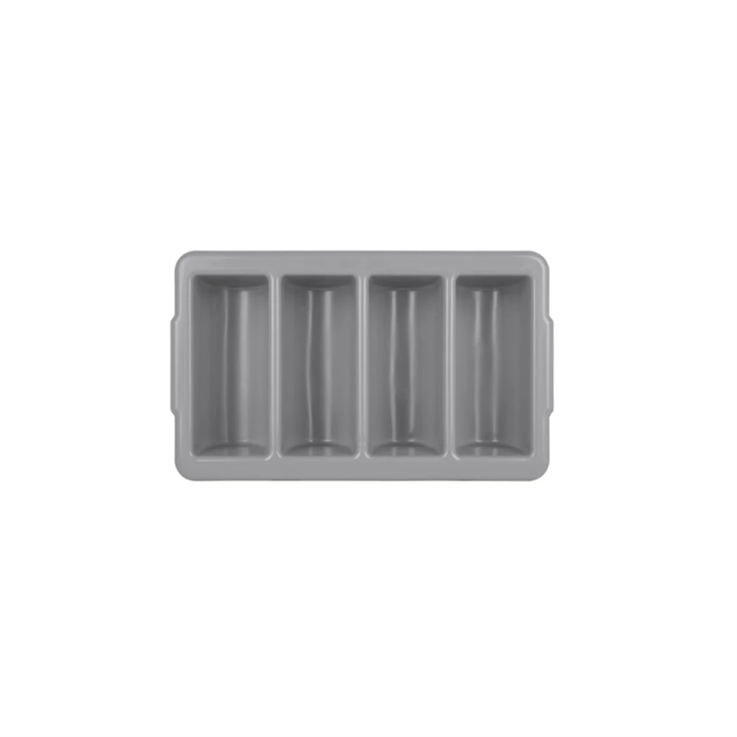 Stackable Plastic Cutlery Tray - Grey - 100(H) x 530(W) x 325(D)mm
