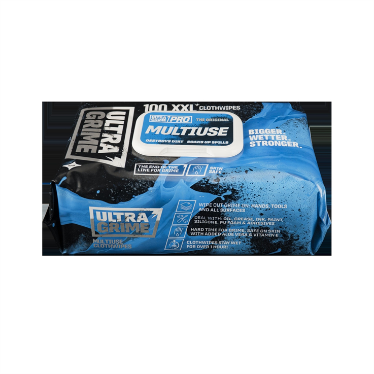Ultra Grime Multiuse Wipes - Pack of 100 - 380 x 250mm