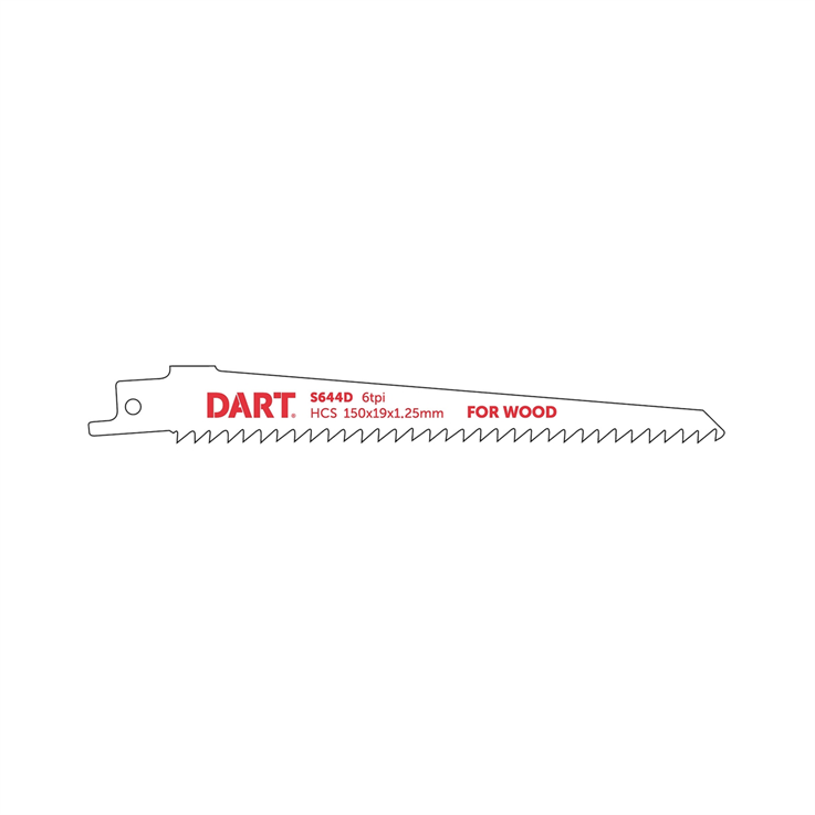 Reciprocating Sabre Saw Blades, Pack 5 - 130mm, 6 TPI