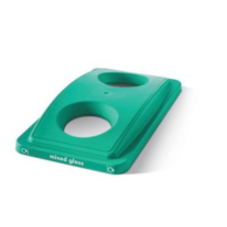 Ecosort Mixed Glass Round Lid - Aqua Green