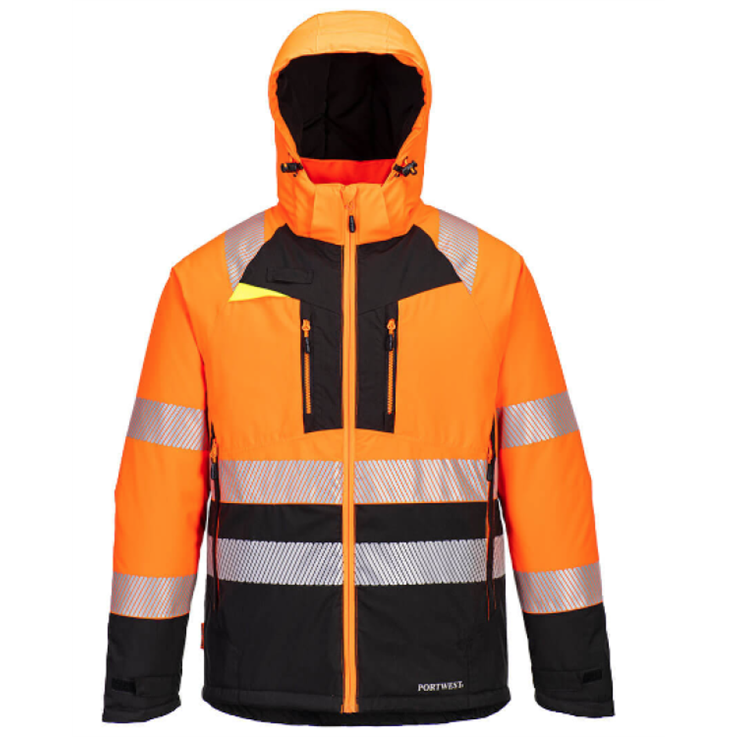Hi-Vis Class 2 Winter Jacket Orange/Black
