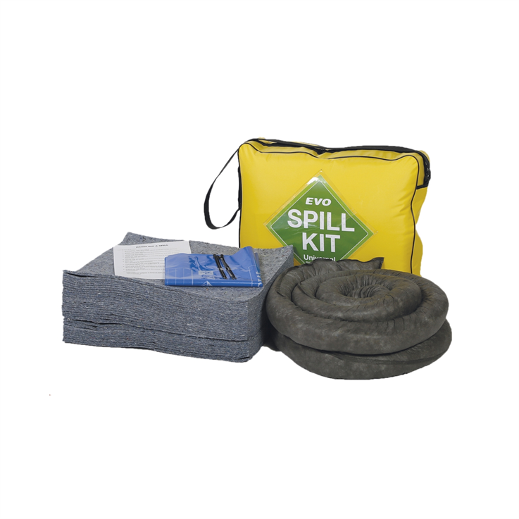 EVO Universal, Environmentally Friendly, Recycled, Spill Kit in PVC shoulder bag - Yellow - 50 Litre