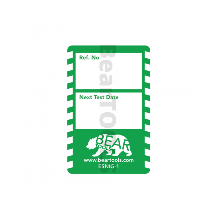 BearTOOLS Equipment Safety Notice Insert - Next Inspection Green