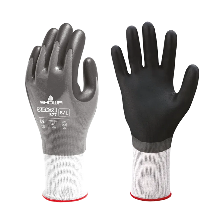 Showa 577 Gloves - Foam nitrile, HPPE, Duracoil Polyster Liner