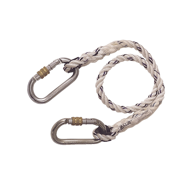 Rope Restraint Lanyard with Screwgate Carabiner each End