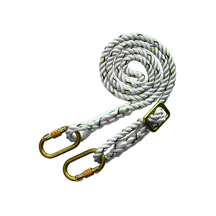 Adjustable Work Positioning Lanyard c/w Two Twistlock Karabiners