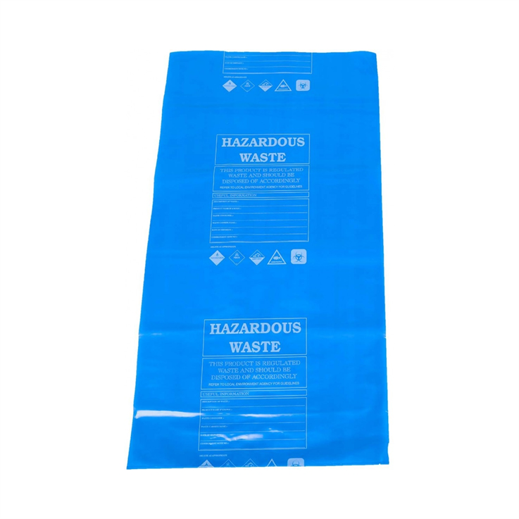 BLUE Hazardous Waste Disposal Bags & Ties - Pk of 50