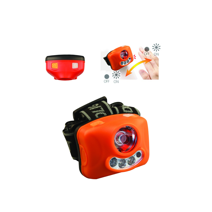 180 Lumen CREE Led Head Torch w/ non-contact on/off w/ 3 x AAA batteries - White/Red - 180 Lumen, 3W