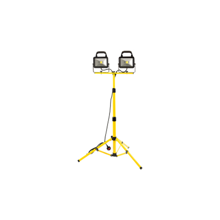 LED Twin Head Tripod Floodlight (3600 Lumen) - Yellow - 110v / 40W (2x20W)