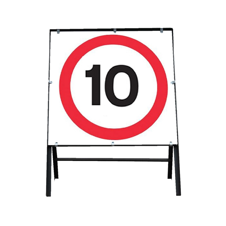10 mph speed restriction sign - 750mm - Reflective