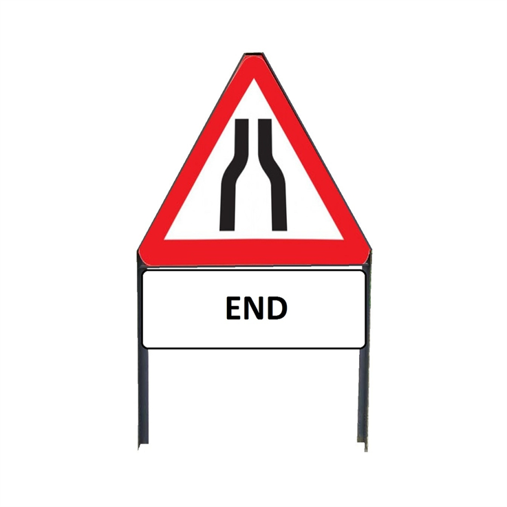 Road Narrows Both Sides Sign - 750mm