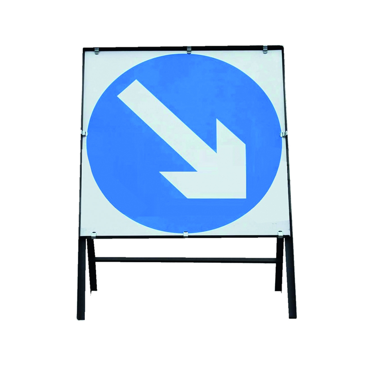 Directional Left/Right Arrow Metal Square Sign in Frame with Clips