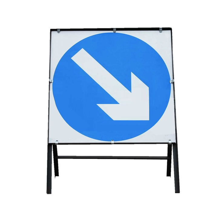 Directional Left/Right Arrow Metal Square Sign - 750mm