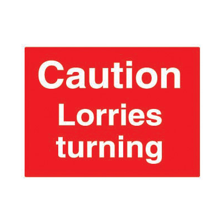 Caution lorries turning - 1: Rigid Plastic - (600x450mm)