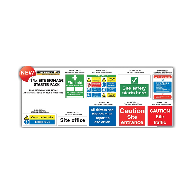 Site Signage Starter Pack - Complete Pk- 14 Signs