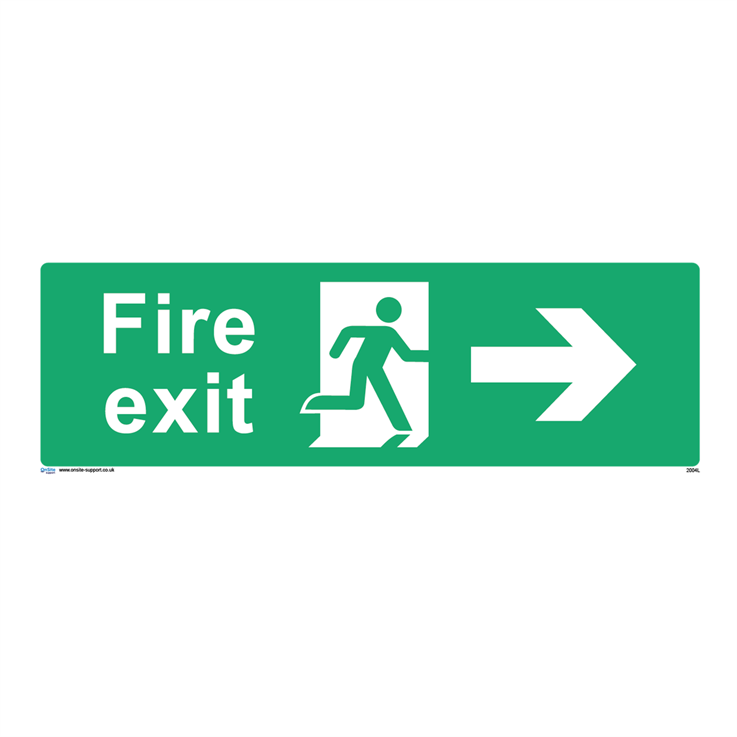 Fire exit - right - 1: Rigid Plastic - (450x150mm)