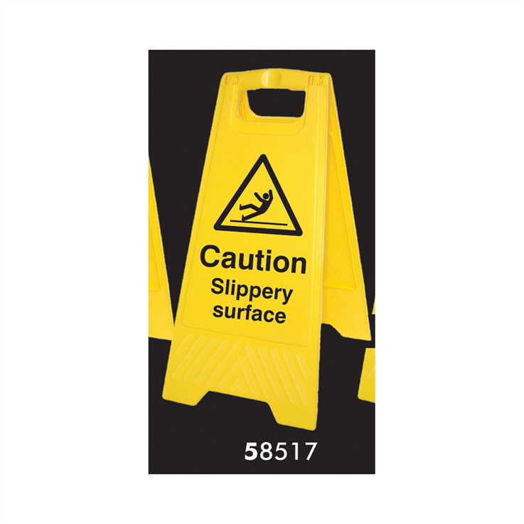 Caution Slippery Surface Free Standing Sign - 300 x 575mm