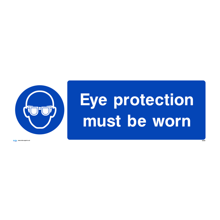 Eye protection must be worn - 1: Rigid Plastic - (600x200mm)