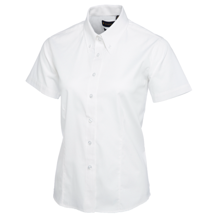 Women's Short Sleeve Oxford Shirt - White