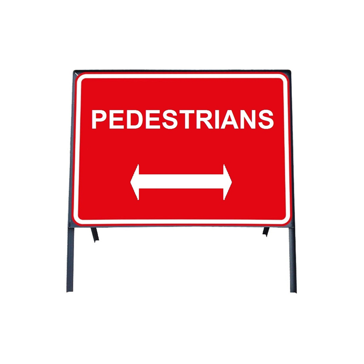 Pedestrian (Reversible Arrow) Metal Sign - 600 x 450mm