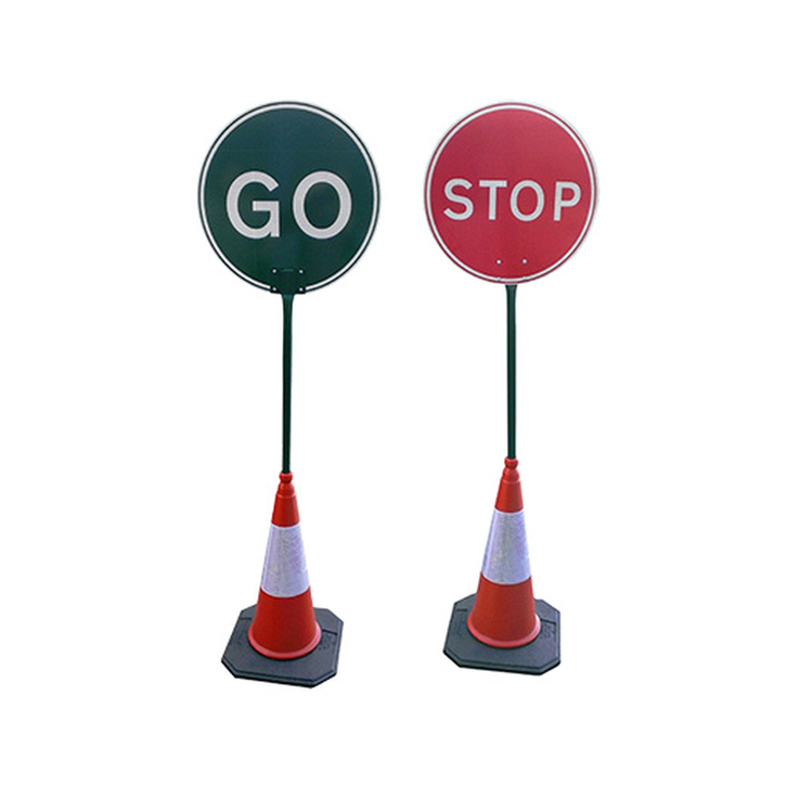 Stop / Go Sign Board - 600mm Sign c/w 1.2m pole