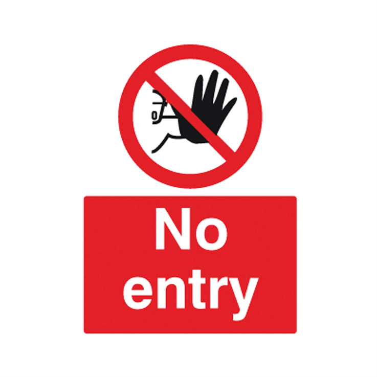 No entry - 1: Rigid Plastic - (600x400mm)