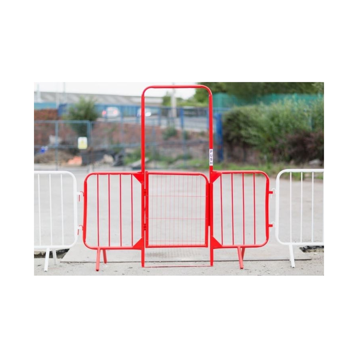 Crowd Control Walkway Barrier with Gate - Red - 2.3m
