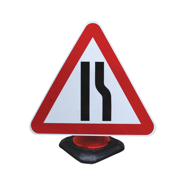 Road Narrows Right Cone Sign - 750mm