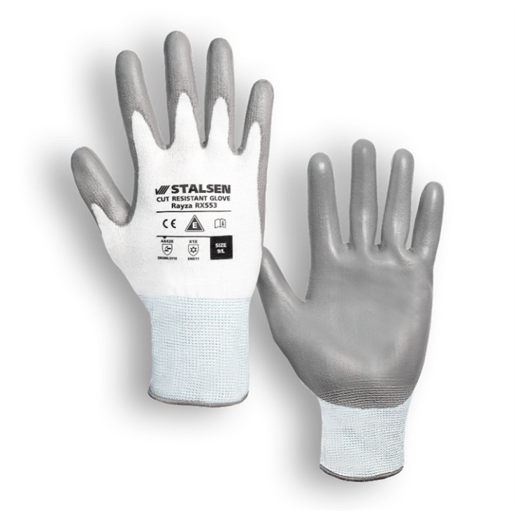 RAYZA Polyurethane coated cut level E thermal glove