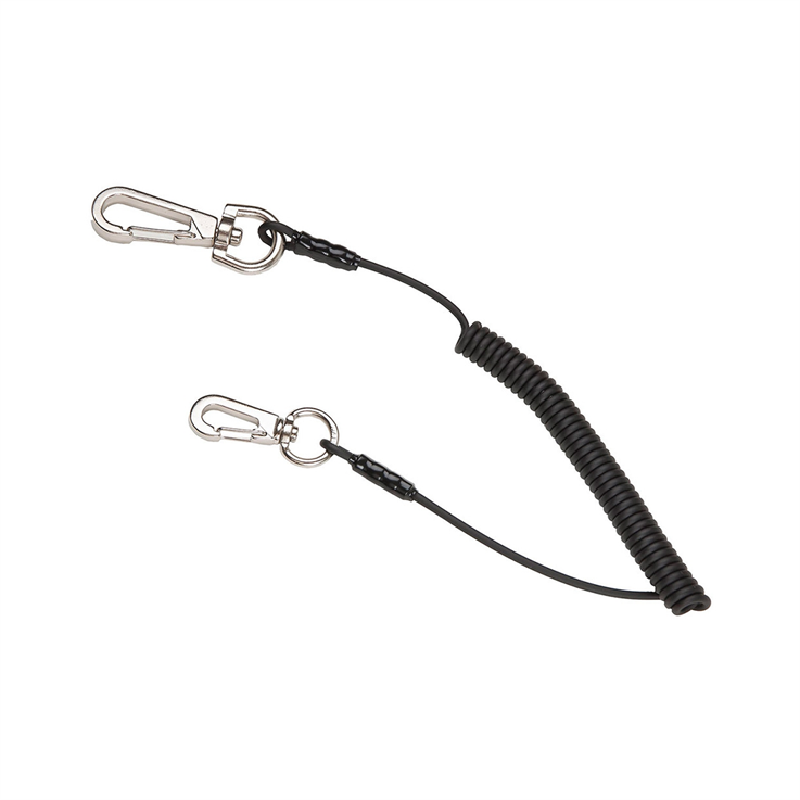 Fallproof Coil Lanyard c/w Double Swivel Hooks - Red - 1kg SWL