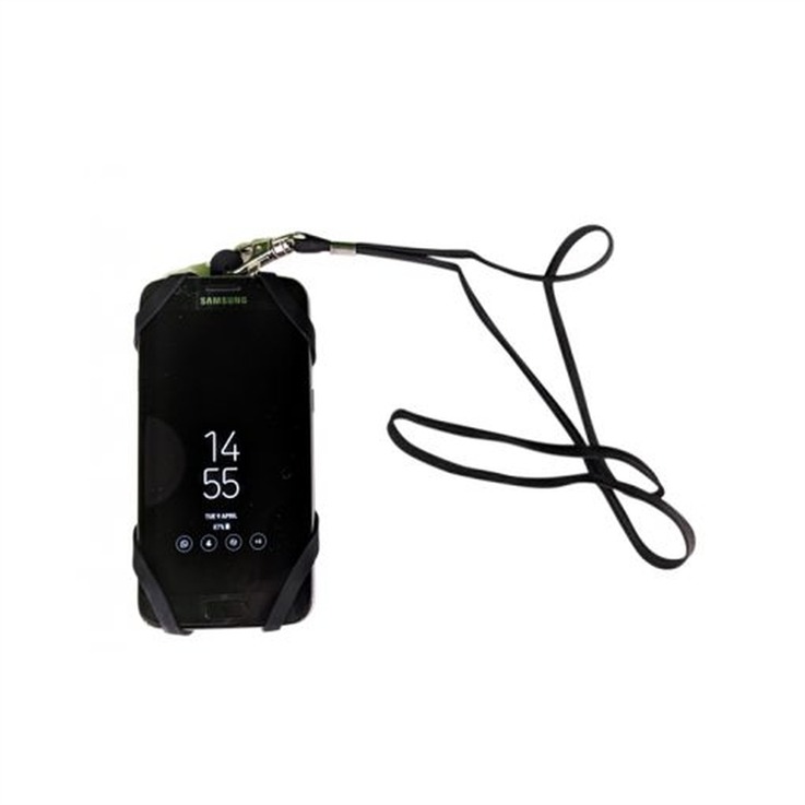 Universal Mobile Phone Holder with Lanyard - Black