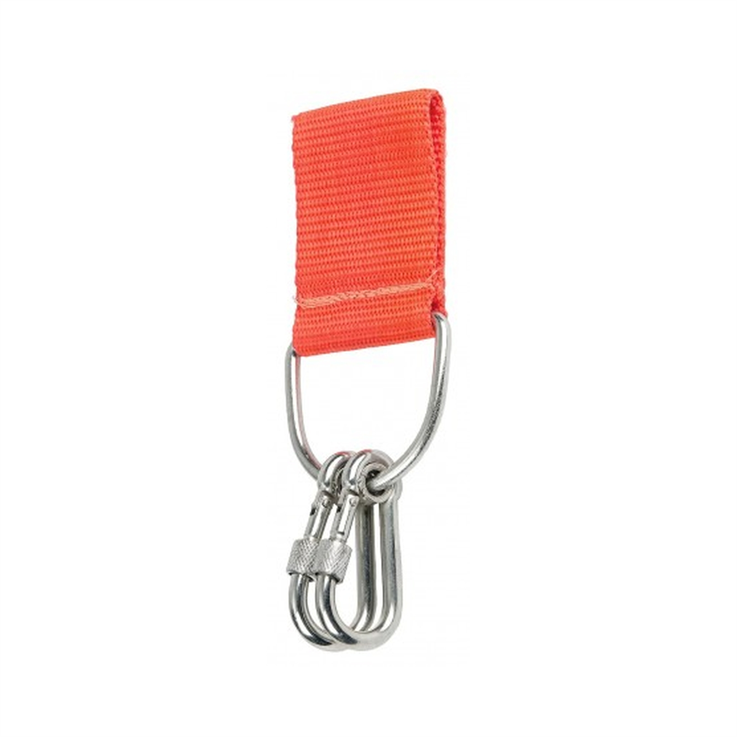 Belt Adapter With 2 Captured Screw Gate Carabiners - Orange - 50mm - SWL of 2.74kgs