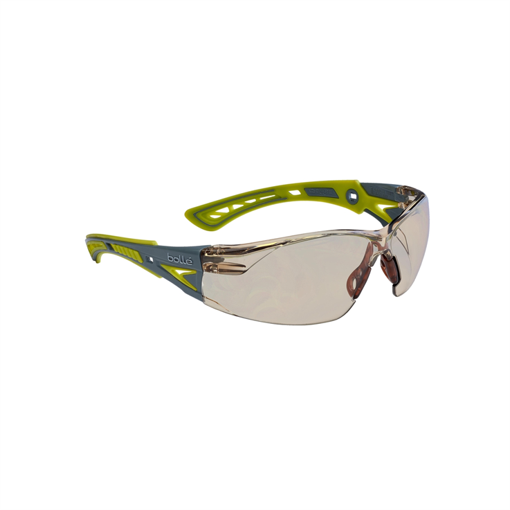Bollé RUSH+ Small , Platinum Coated Safety Glasses with Anti-Scratch & Anti-Mist Lens