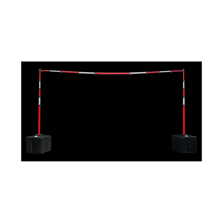 GS6 Height Restriction Goal Post Barrier w/ Crossbar - 7.3mH Posts (Fully Extended) / 7.82m Crossbar