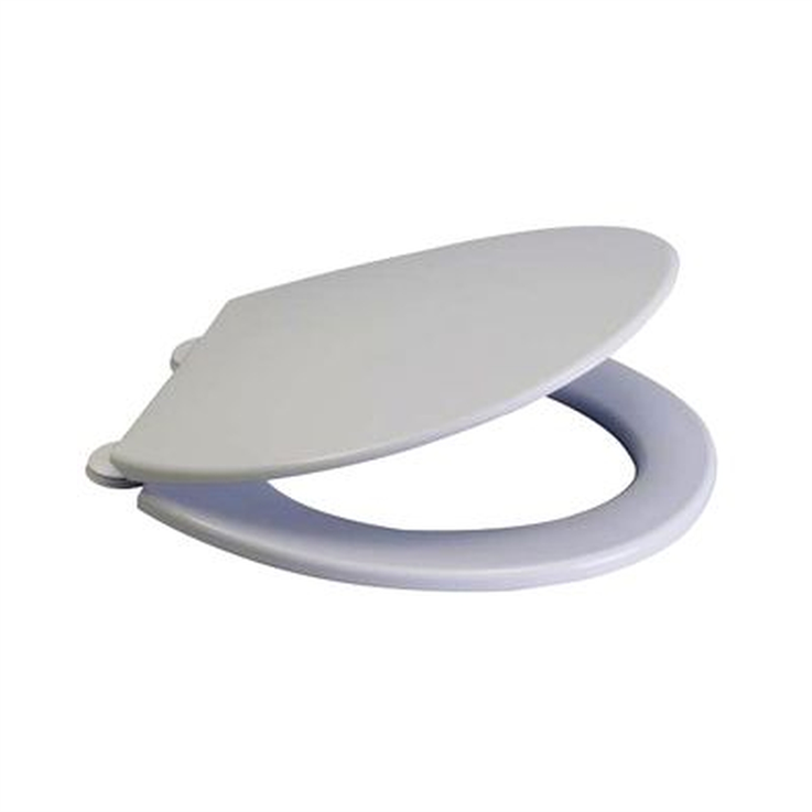 Plastic toilet seat and lid, white. - White