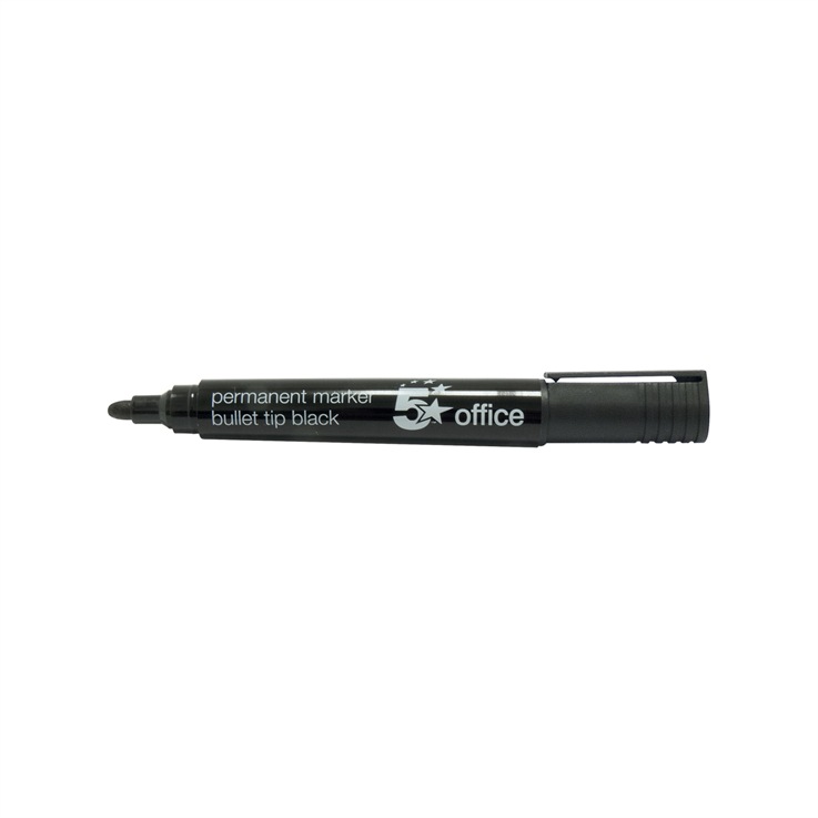 Permanent Bullet Point Marker Pens - Black - Pk 10
