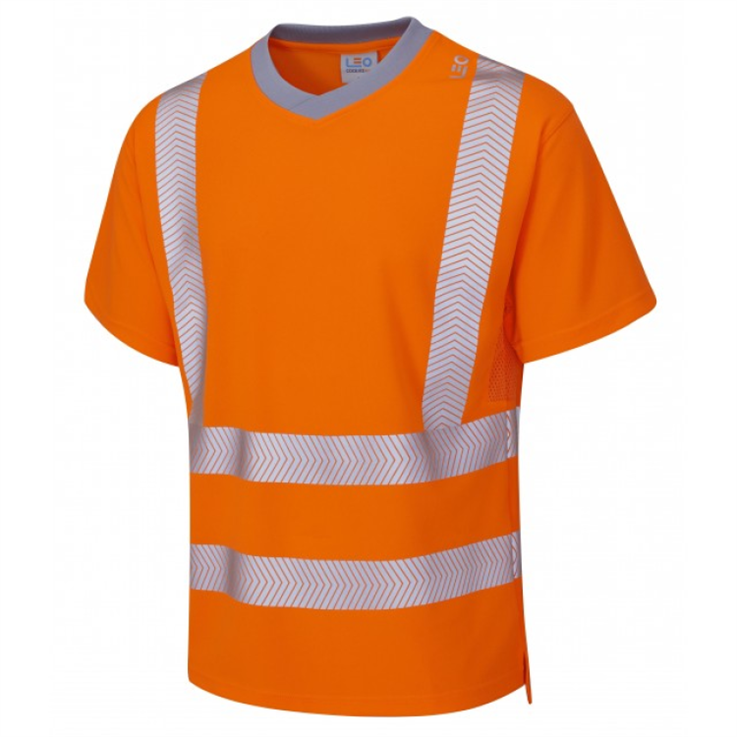LEO LARKSTONE ISO 20471 Class 2 Coolviz Plus T-Shirt - Orange