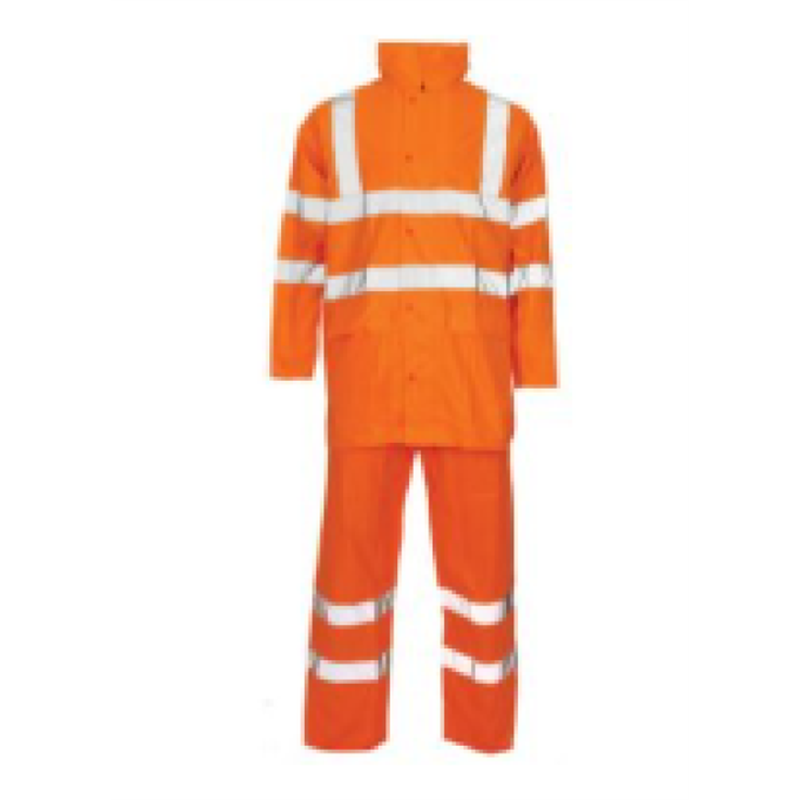 Hi-Vis PVC Rain Jacket & Trouser - Orange