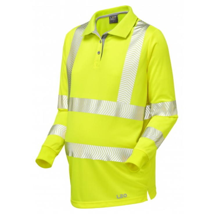 LEO YARNACOTT ISO 20471 Class 2 EcoViz Performance+ Maternity Sleeved Polo Shirt - Yellow